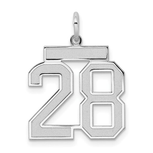 Sterling Silver Jersey Collection Medium Number 28 Pendant